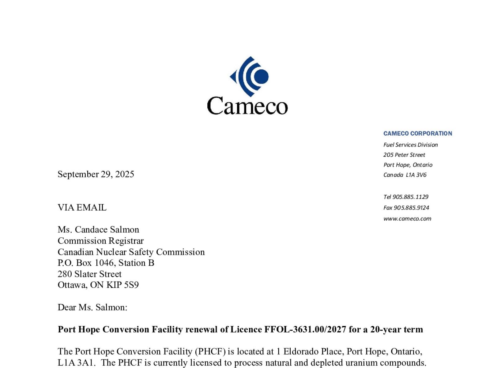 PHCF Licence Renewal Application