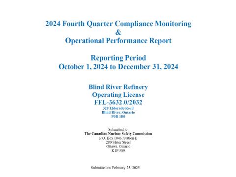 2024 Q4 Blind River Refinery Compliance Report