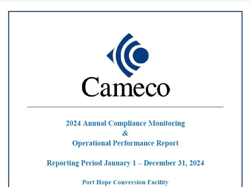 Port Hope Conversion Facility 2024 Annual Compliance Report thumbnail