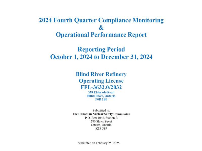 2024 Q4 Blind River Refinery Compliance Report