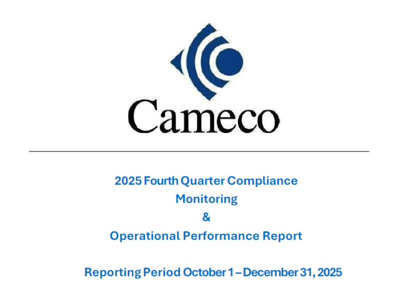 2025 Q4 Port Hope Conversion Facility Compliance Report